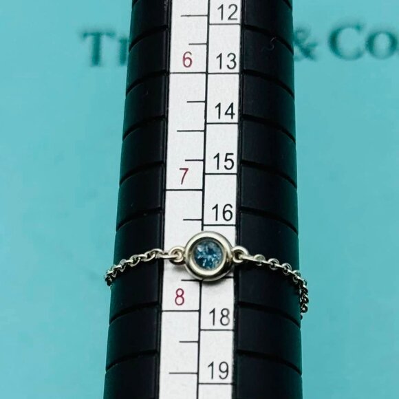 Tiffany & Co. SS Aquamarine CBTY Color by the Yard Ring Size 6 EUC - Picture 7 of 9